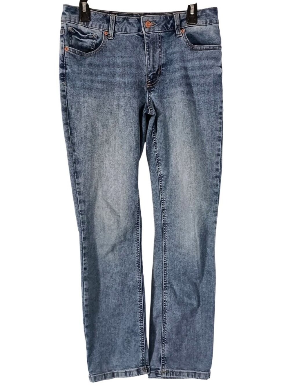 Maurices Jeans Womens 10 Mid Rise Slim Straight Medium Wash Super Stretch Denim